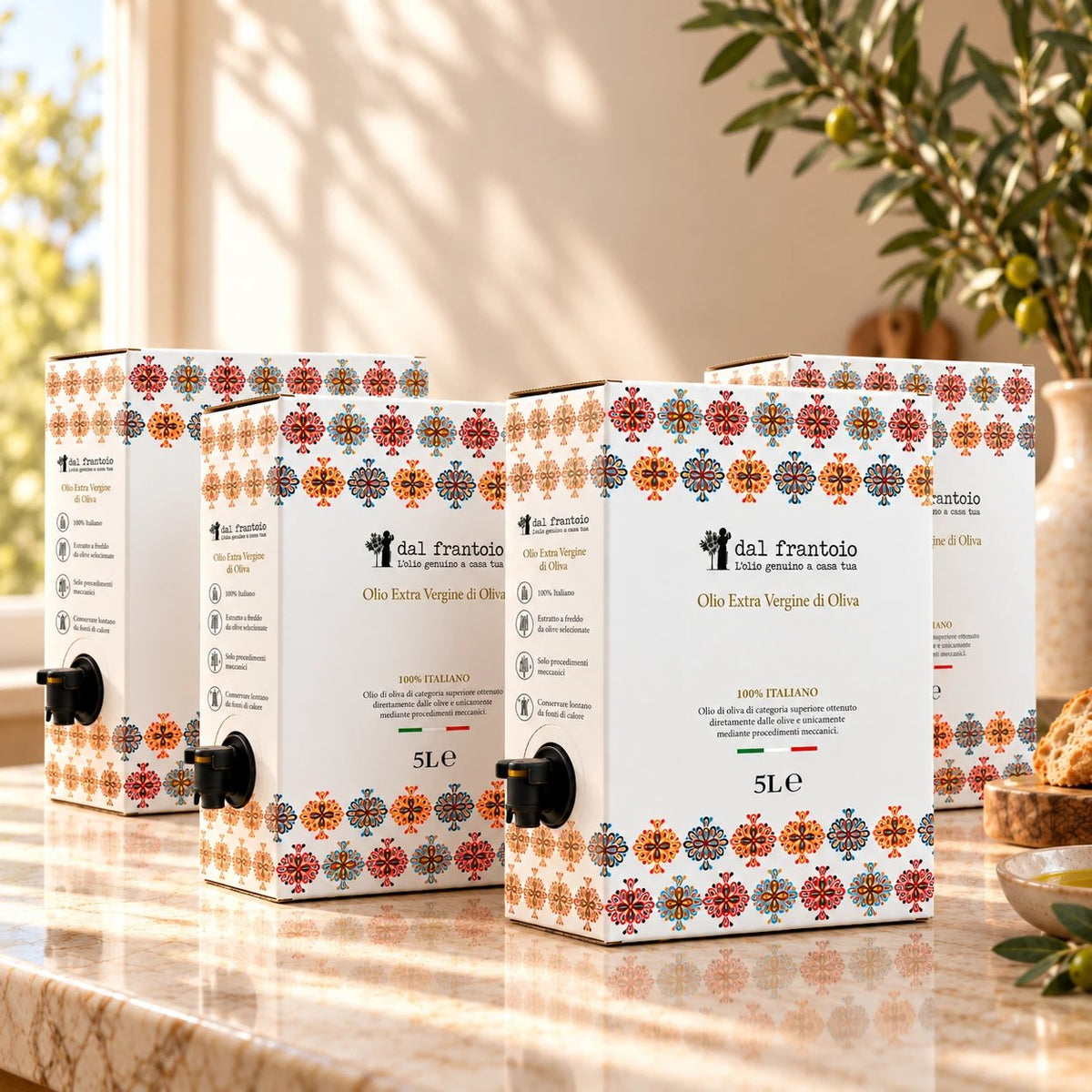Come arriva: 4 scatole separate da 5 litri