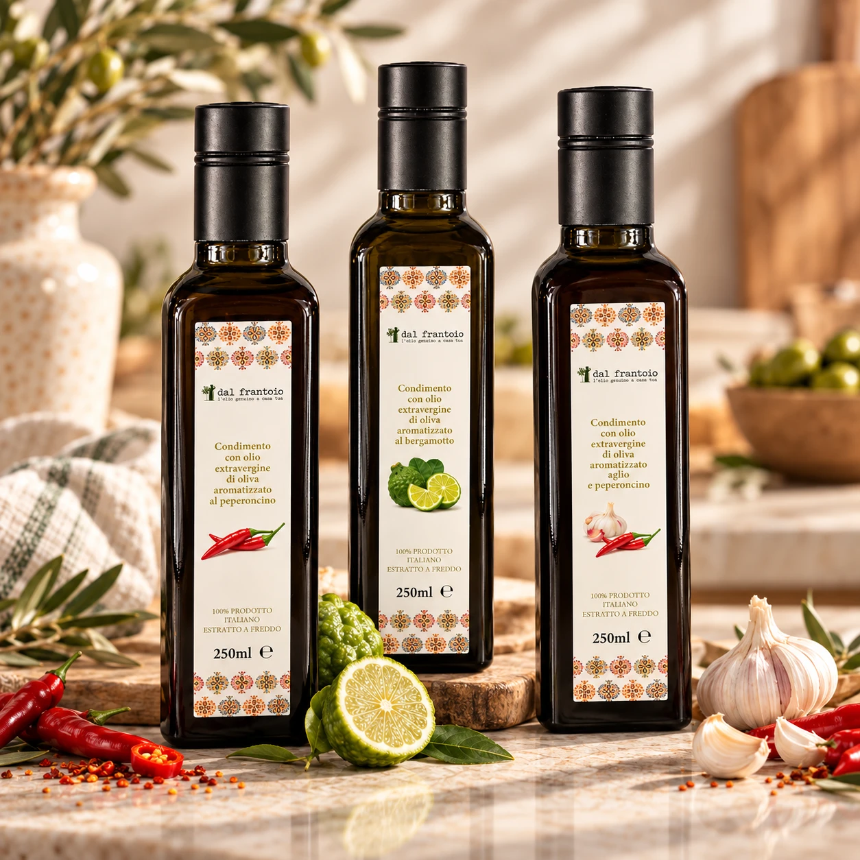 Condimento con Olio Extravergine di Oliva Aromatizzato - 250 ml